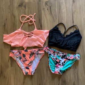 Set of two mixed matched bikinis.
